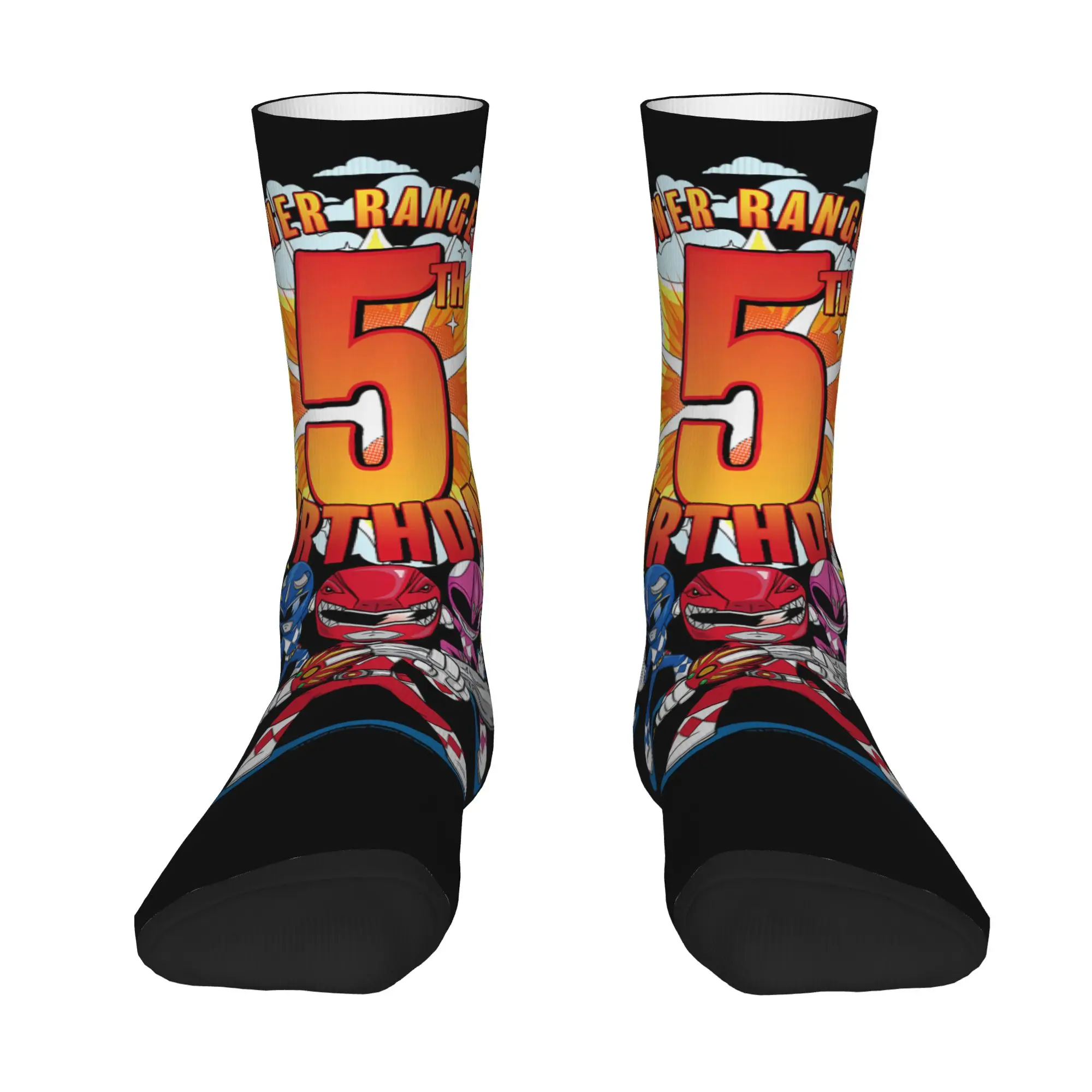 sports socks Power Rangers Awesome 5th Birthday Mini Action Vintage  Street Style Novelty Seamless Crew Crazy Sock
