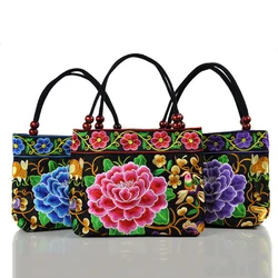 Borsa da donna ricamata in tela stile etnico originale borsa da ricamo portatile piccola borsa per donna