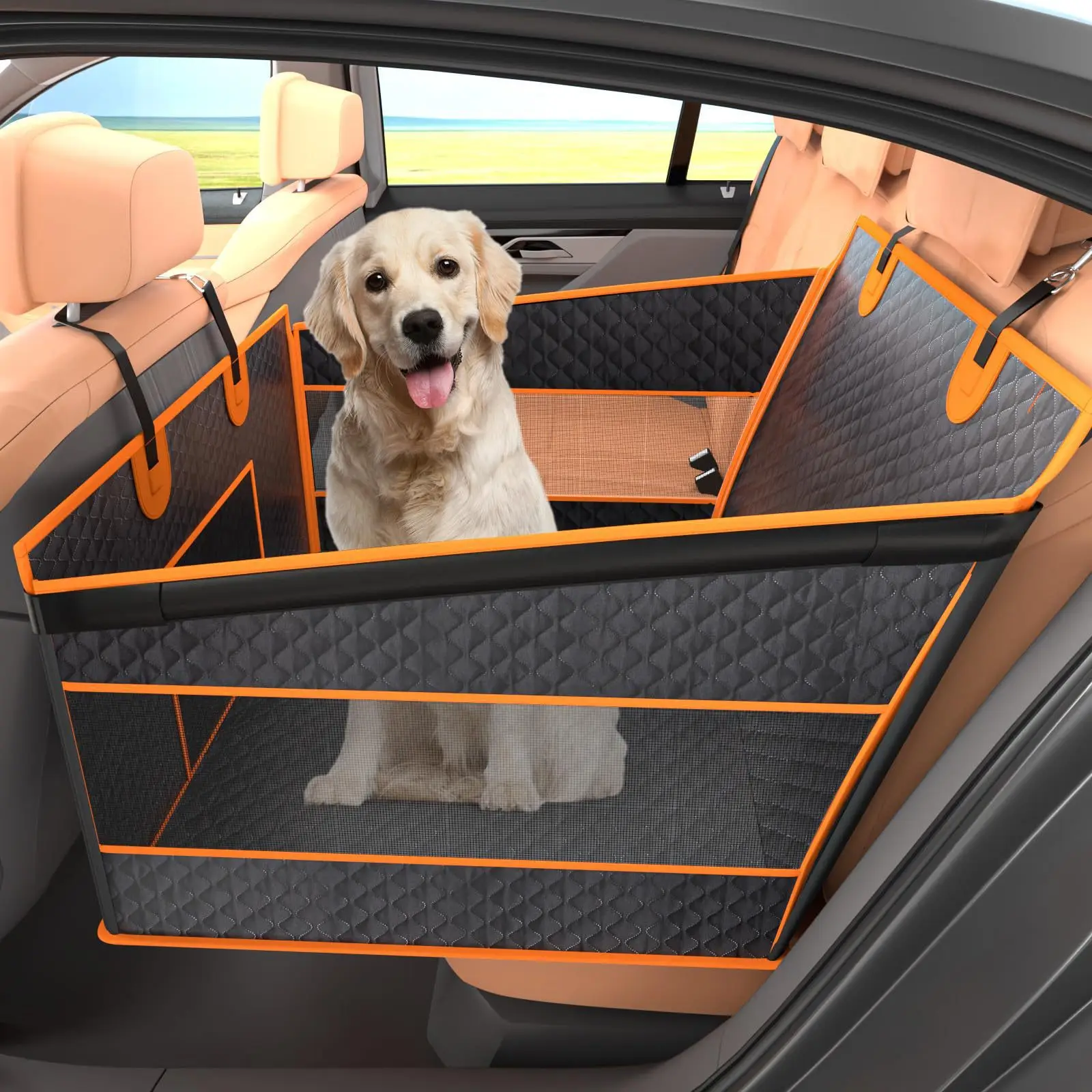 

Large Dog Car Seat Half Back Seat Extender with Hard Bottom Waterproof Non-Slip Pet Seat Anti Dirty Dog Pad for Cars SUVs Trucks
