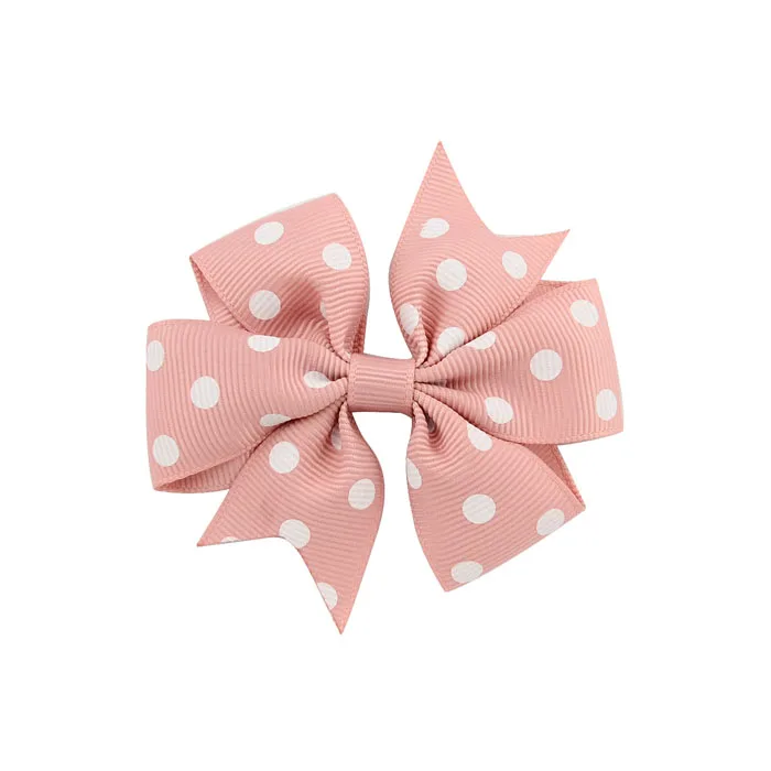 Dot 3 inch Children Grosgrain Ribbon Bows WITH Clip Boutique Bows DIY Hair Accessorises For Baby Girls 592