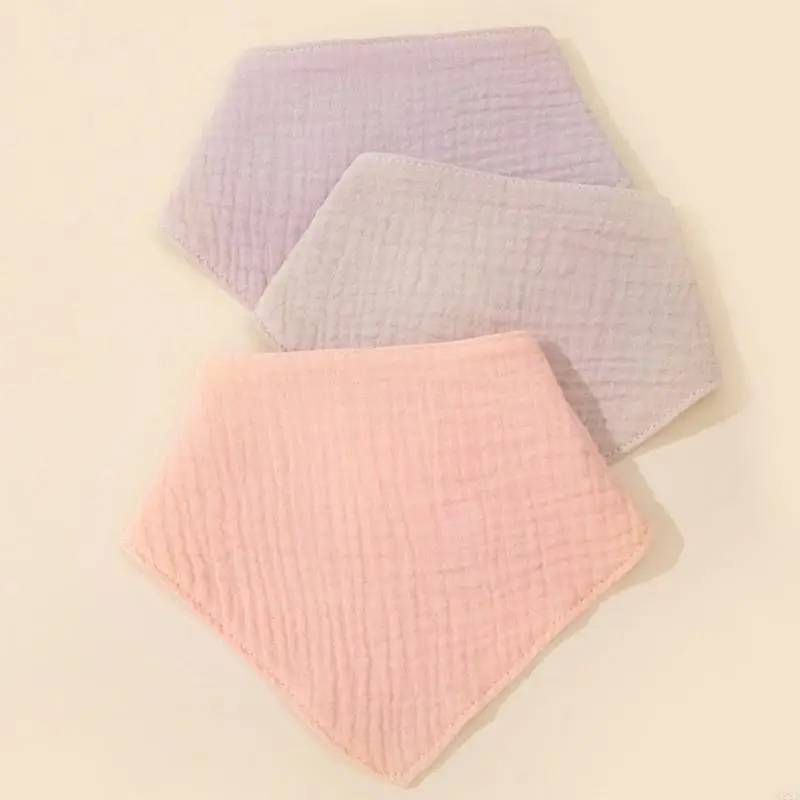 

Q22D 3PCS Дети Дети слюни для слюни дышащий ребенок питается декоративным воротником для бибки.