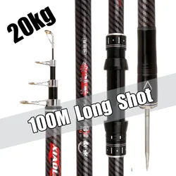Telescopic Fishing Rod 2.4/2.7/3.0/3.6/4.2/4.5m Carbon Travel Surf Rod Spinning Power Beach River Distance Throwing Fishing Rod