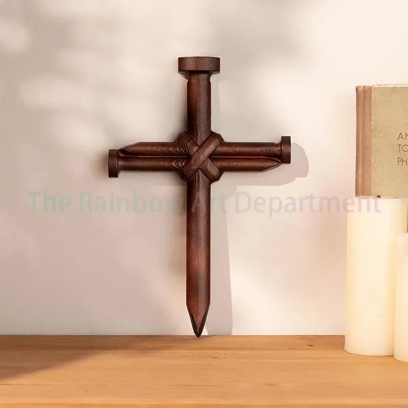 Handmade Wooden Cross on Wall, Christian Cross, Religious Wall Decoration, Wood Carving, Church Gift for Pastor