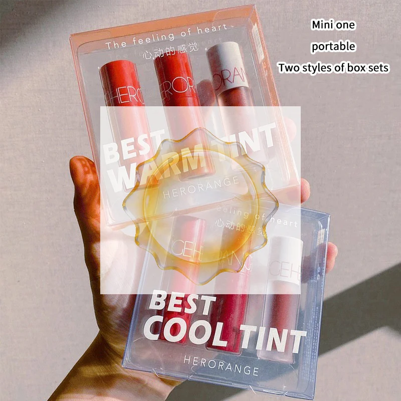 HERORANGE 3 Pz Velluto Opaco Rossetto Liquido di Lunga Durata Lip Gloss Tinta Impermeabile Labbra Sexy Trucco Per Le Donne Lip Smalto Cosmetico