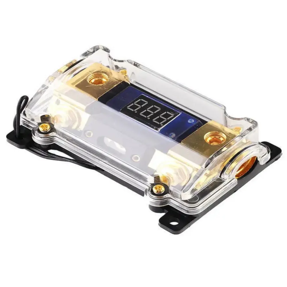 Krator 2 Way 100A Car Audio Power Fuses Holder Stereo Distribution Block with LED Display Fuse Box  Clocks Fusible Auto