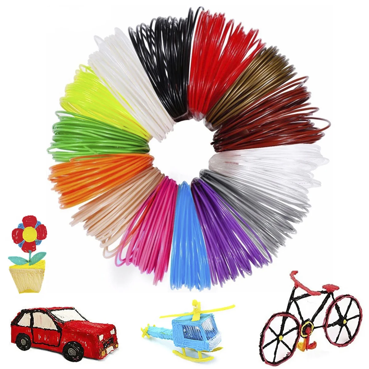 

30 Colors 3D Pen Filament 1.75mm PLA 3D Printing Pen Refills Universal Safety 3D Pen Filament for 3D Art DIY Crafts and Painting