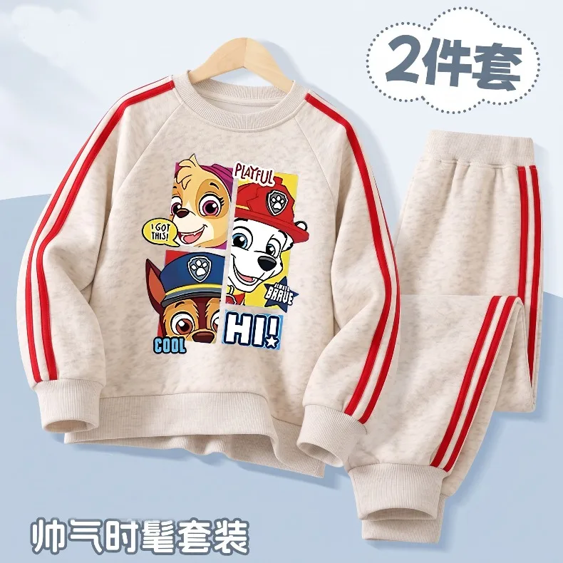 Herbst-Winter Jungen- und Mädchen-Sweatshirt-Sweatpant-Zweiteiler-Set Kinder O-Neck Hoodies Hose 2-teiliger Anzug Kinder-Trainingsanzug Pullover – Detail 2