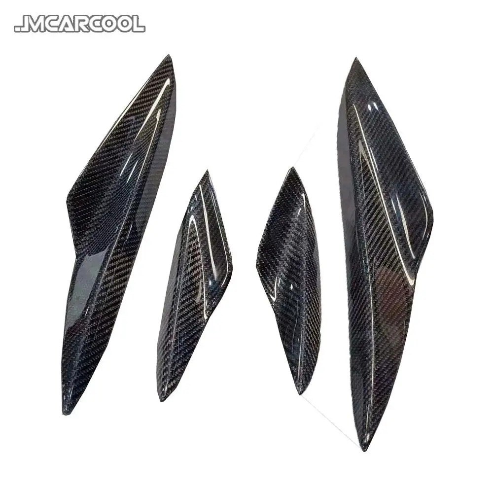 Carbon fiber Front Bumper Side Air Knife Trim Canards for BMW 3 Series E90 E92 E93 M3 2005-2012 4PCS Fins Shark Stickers