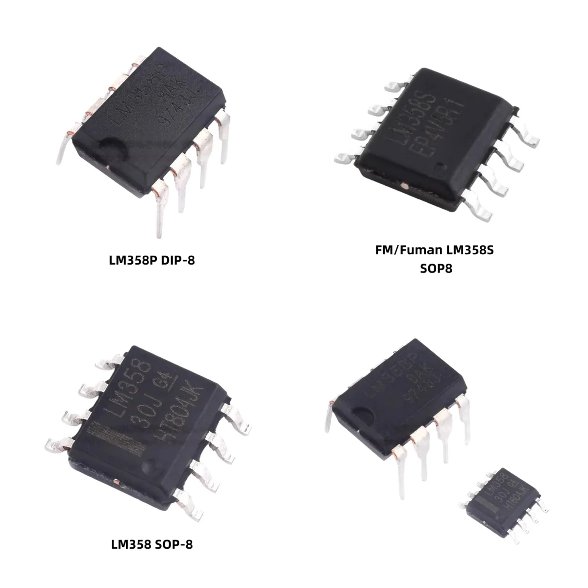 100 Stück Direktmontage/SMT LM358DR Operationsverstärker IC-Chip, Zweikanal-Operationsverstärker DIP-8, neu SOP-8 – Detail 2