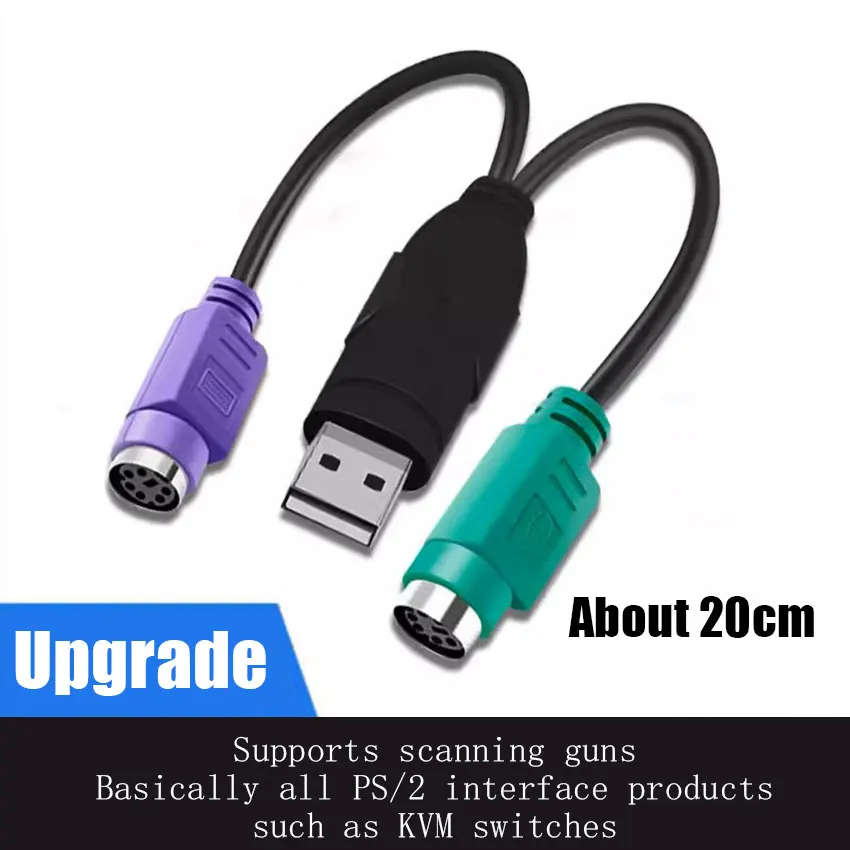 

2-5pcs Universal USB to 6Pin 6 Pin PS2 for PS/2 Extension Cable Adapter Converter for Keyboard Mouse Computer Scanner