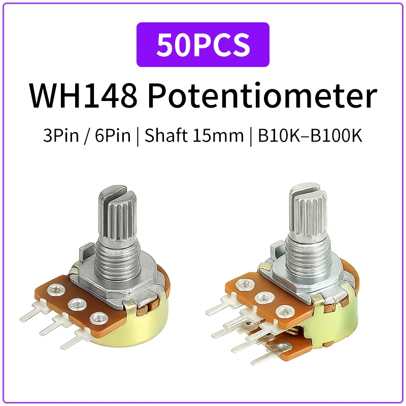 potenciometro-rotativo-linear-wh148-50-pecas-1k-10k-20k-50k-100k-500k-ohm-3-pinos-6-pinos-15mm-eixo-tipo-b-resistor-variavel-para-arduino