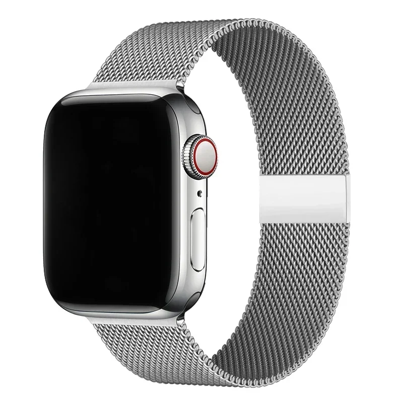 ミラネーゼループバンド apple watch ストラップウルトラ 49 ミリメートル 45 ミリメートル 44 ミリメートル 41 ミリメートル 40 ミリメートル金属リストバンドブレスレット iwatch シリーズ 9 8 7 6 5 4 3 SE