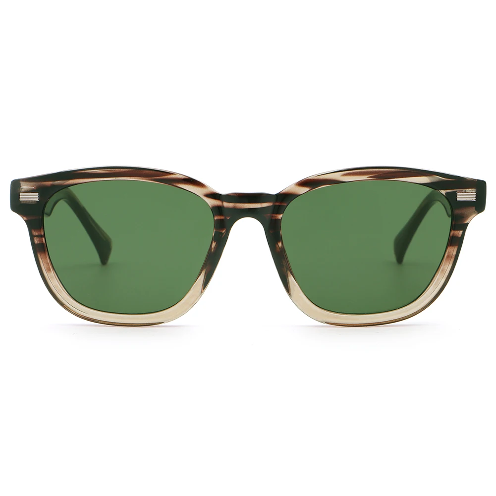 Peekaboo rivets round sunglasses retro women CP acetate unisex square sun glasses for men uv400 gift items male green brown