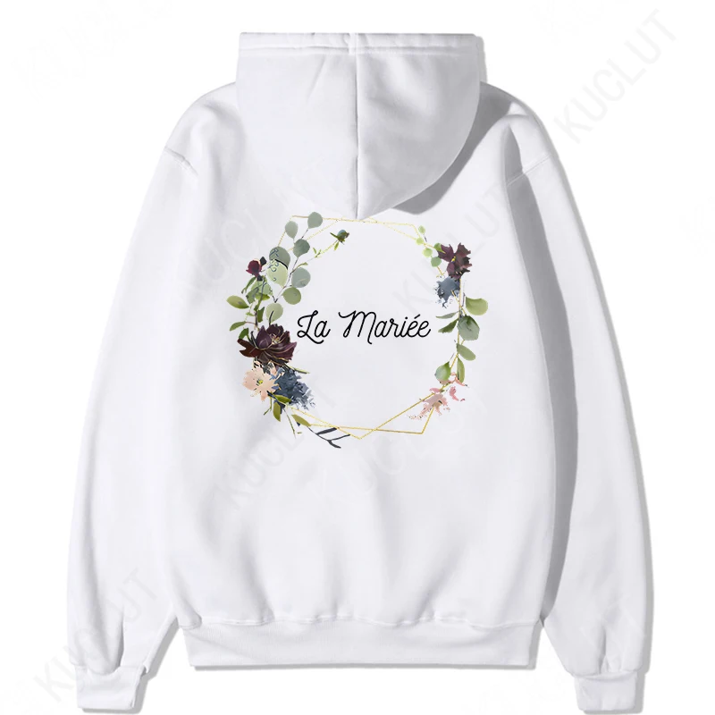 EVJF Future Bride Hooded Sweatshirts French Girls Bridal Wedding Bachelorette Party Pullover Hoodies Team Bride Hoody Outerwears