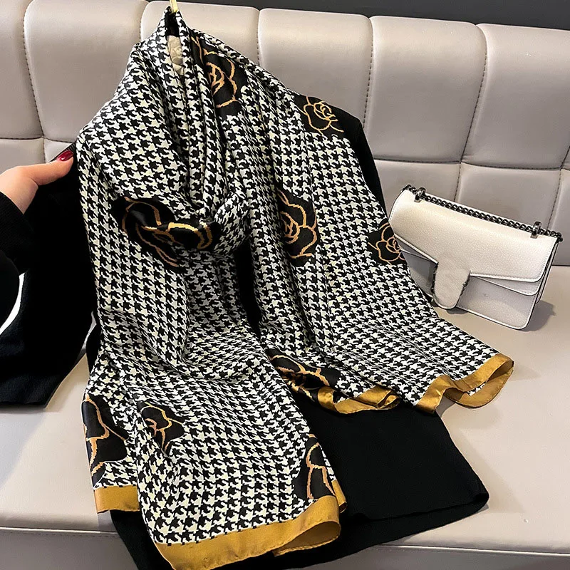 Spring Scarf Women's Luxury Design Polyester Material Smooth Scarf Soft Shawl Beach Scarf