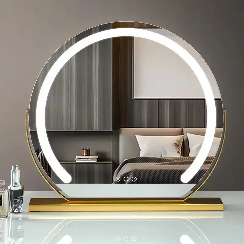 

Vanity Mirror with Lights LED Round Makeup Mirror for Bedroom with 10X Magnification Smart Touch Dimmable 3 Modes 360° Rotation