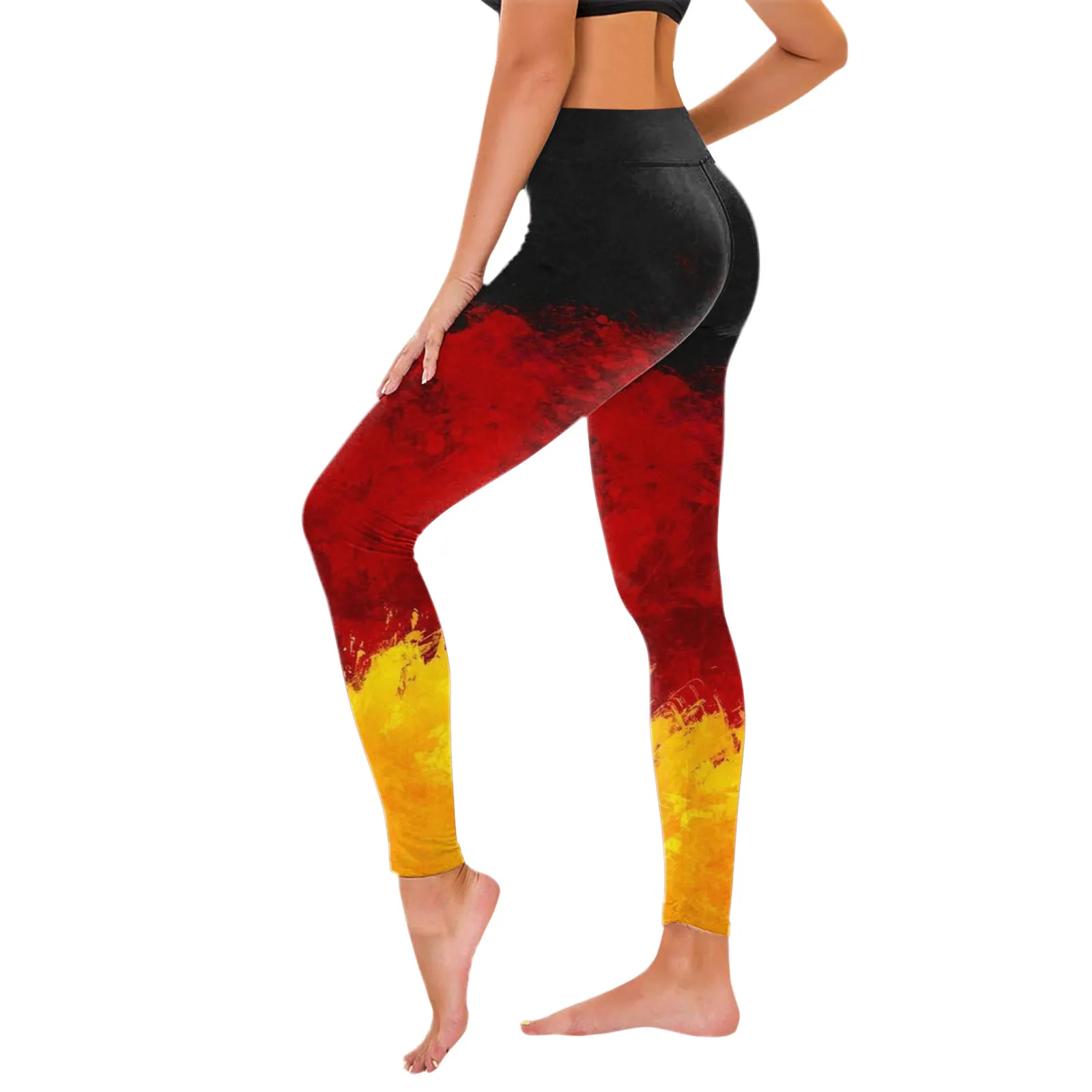 Leggings de ioga sem costura respirável para mulheres, cor gradiente, cintura alta, estiramento, levantamento de bumbum, esportes, calças de ginástica, nova chegada