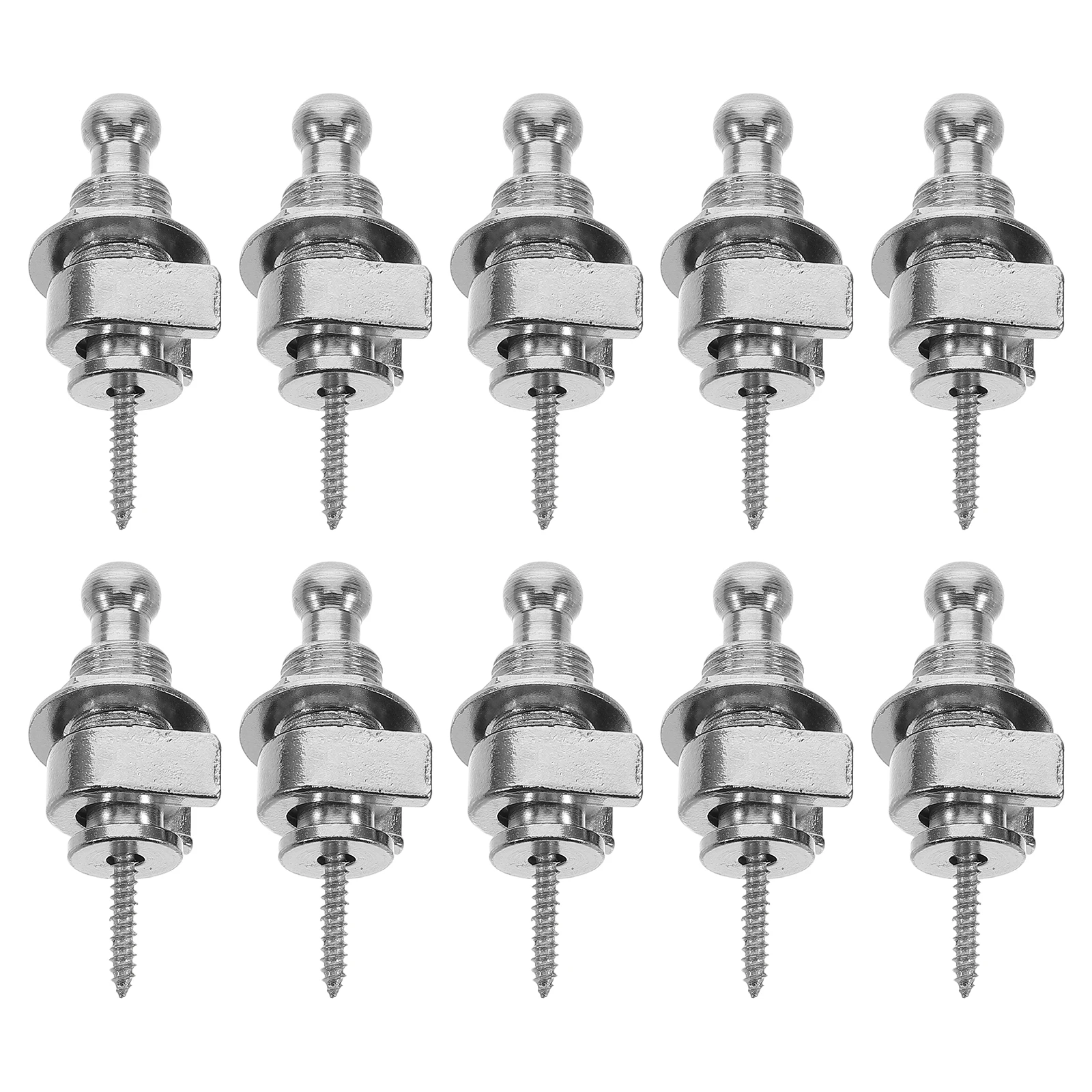 

10pcs Guitar Strap Buckle Silver Anti Slip Round Head Durable Electric Acoustic Bass Guitar Accessories Metal End Pins
