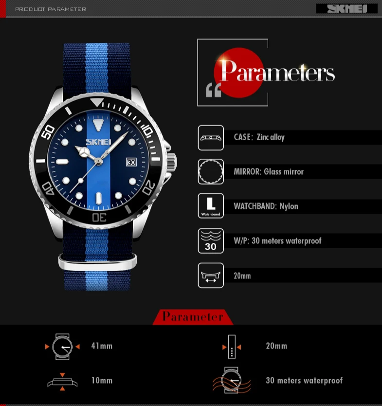 SKMEI 9133 reloj de cuarzo de lujo para hombres y mujeres, relojes de pulsera deportivos con calendario resistente al agua para negocios informales, reloj para hombre 2209