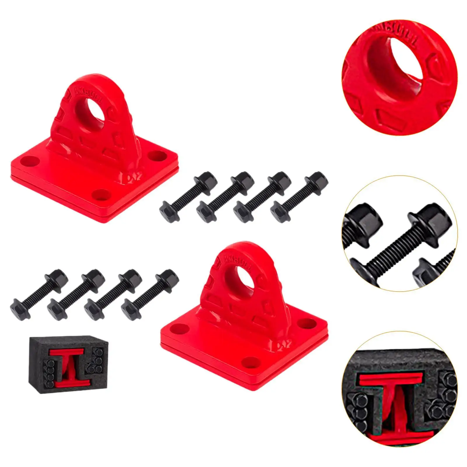 Alloy D Ring Shackles Mount Bracket Sturdy Heavy Duty Towing Accessory for Trailer Shaft Up Bracket