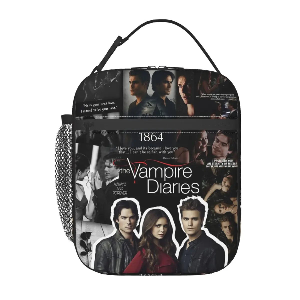 The Vampire Diaries Insulated Lunch Bag for Women Kids Portable Food Boxes Thermal Lunch Box Tote