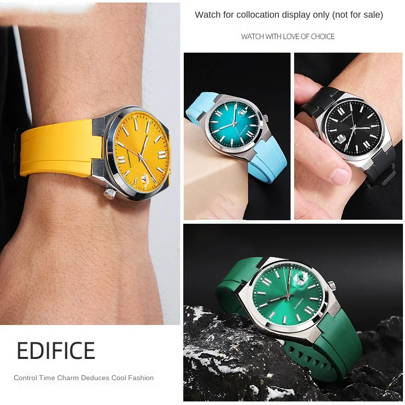 Fluoro rubber Watch Strap For Citizen TSUYOSA Collection NJ0150