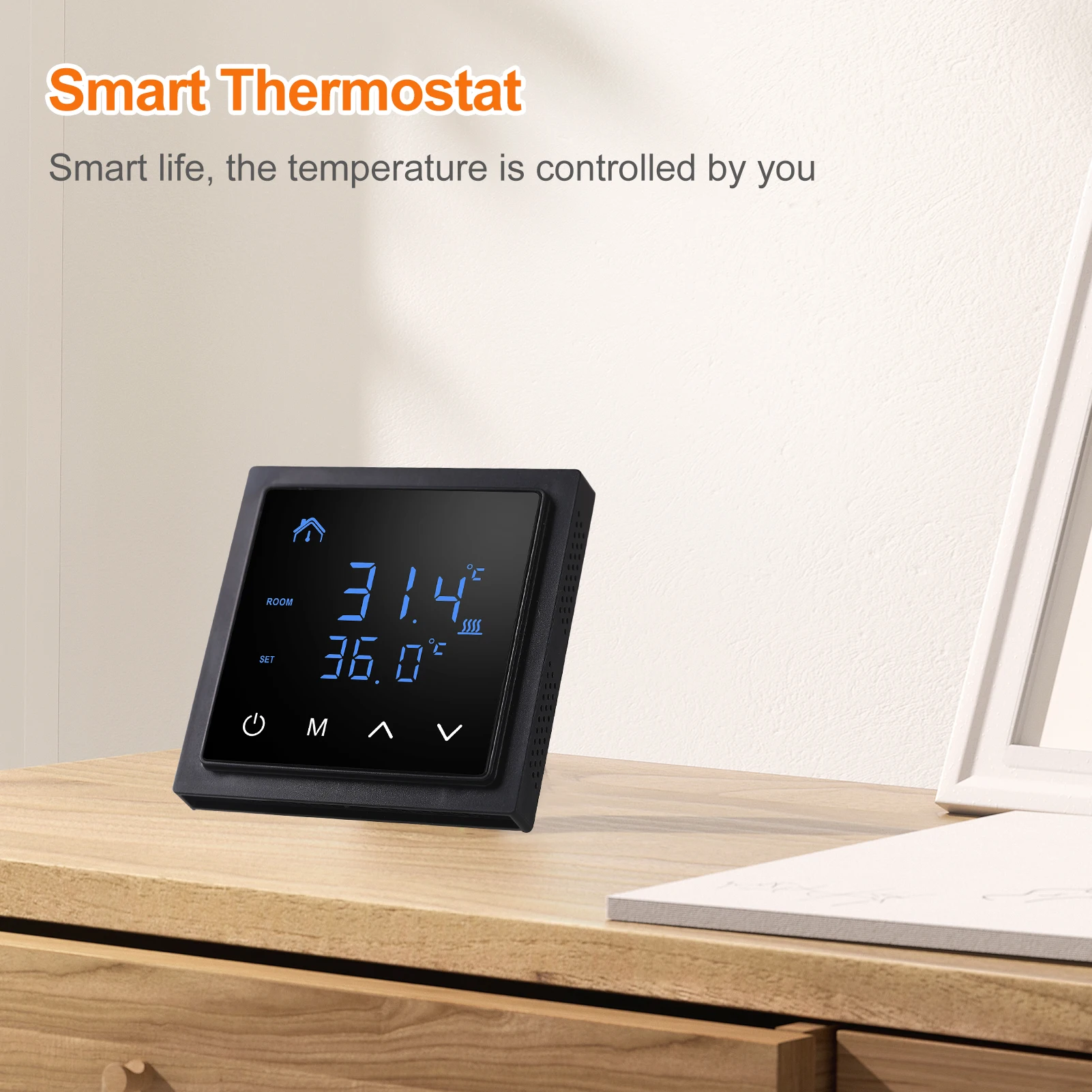 Intelligent Digital Display Thermostat 16A Household Floor Heating Temperature Control LED Touch Screen Electric Heating Control