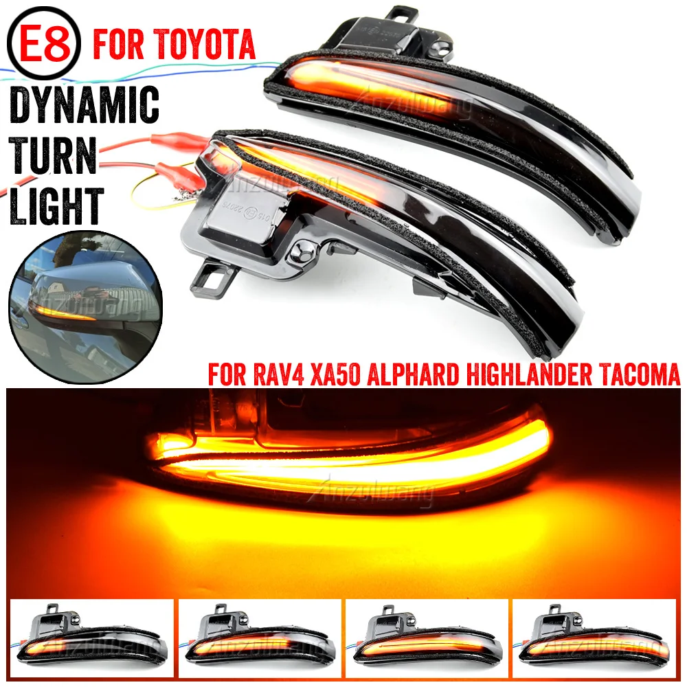 2PCS LED Side Mirror Dynamic Turn Signal Lights Lamp for Toyota Tacoma 2016-2022 RAV4 XA50 2019-2022 Highlander XU70 2020-2022