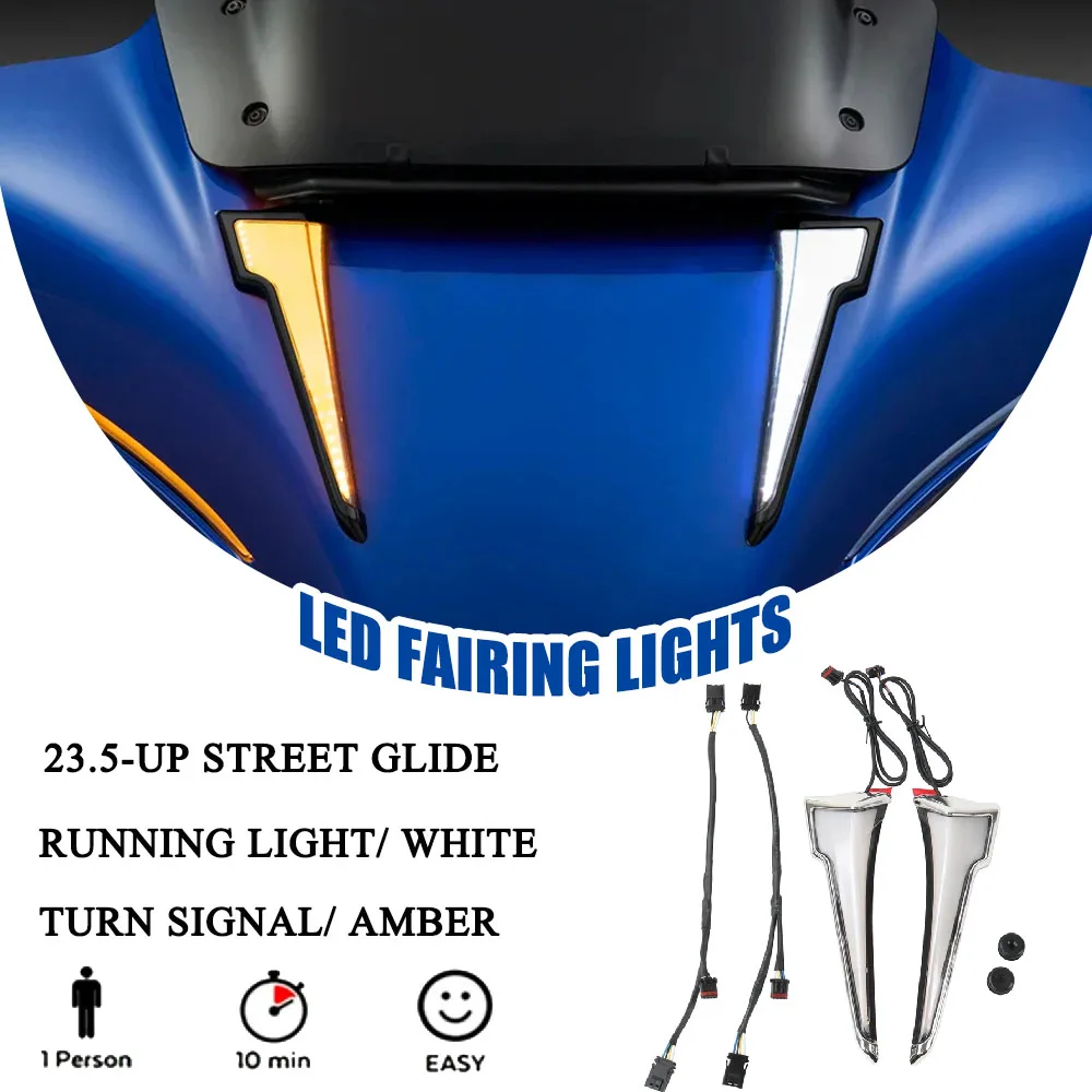 

For Harley Touring CVO Electra Street Glide Ultra 2023-2025 Motorcycle Dual-function LEDs lights and built-in amber turn signals
