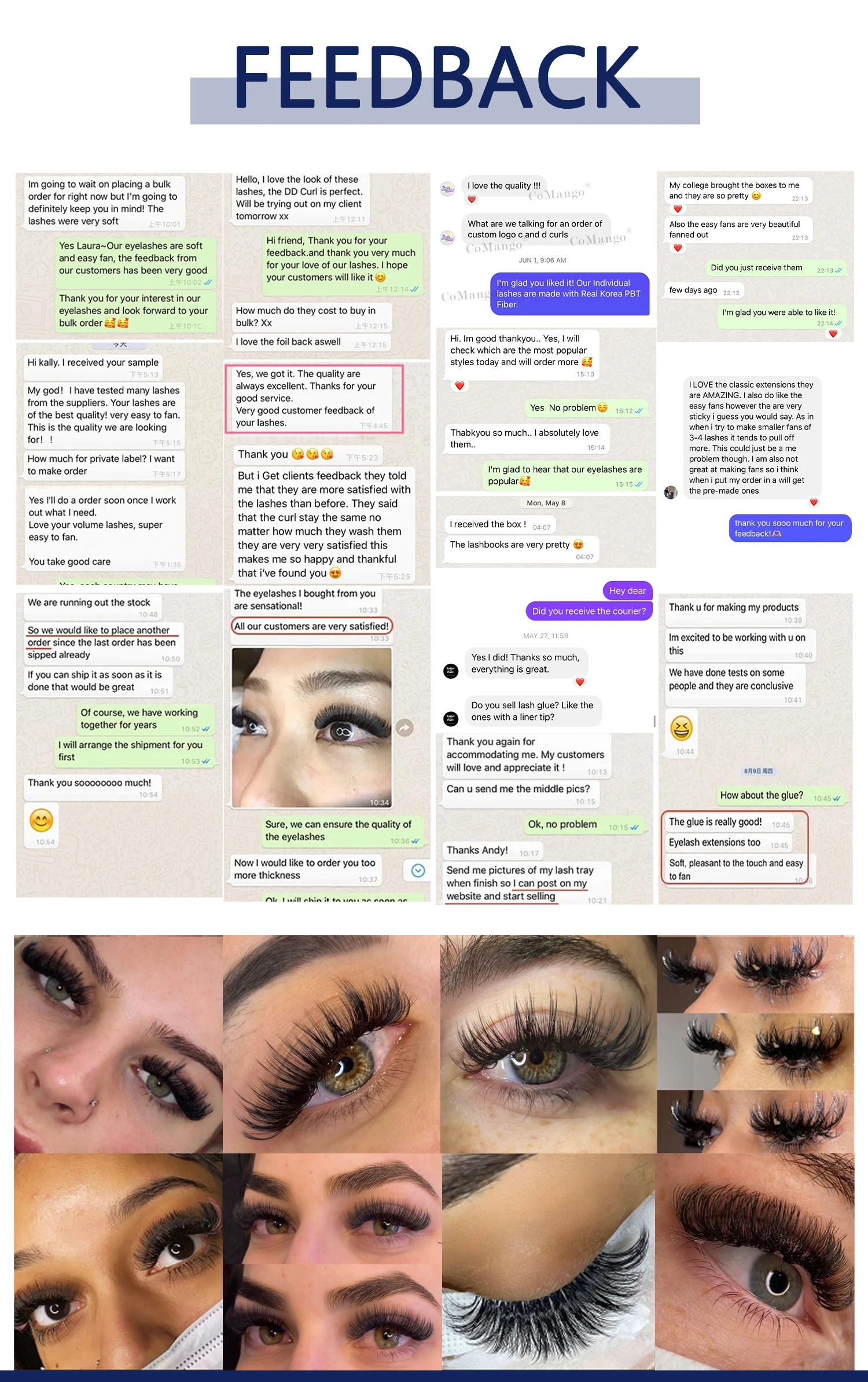 CoMango 144 Stück Wimperncluster C/D Curl 10/12/14/16/18 mm DIY Wimpernverlängerung Einzelwimperncluster DIY zu Hause – Detail 14