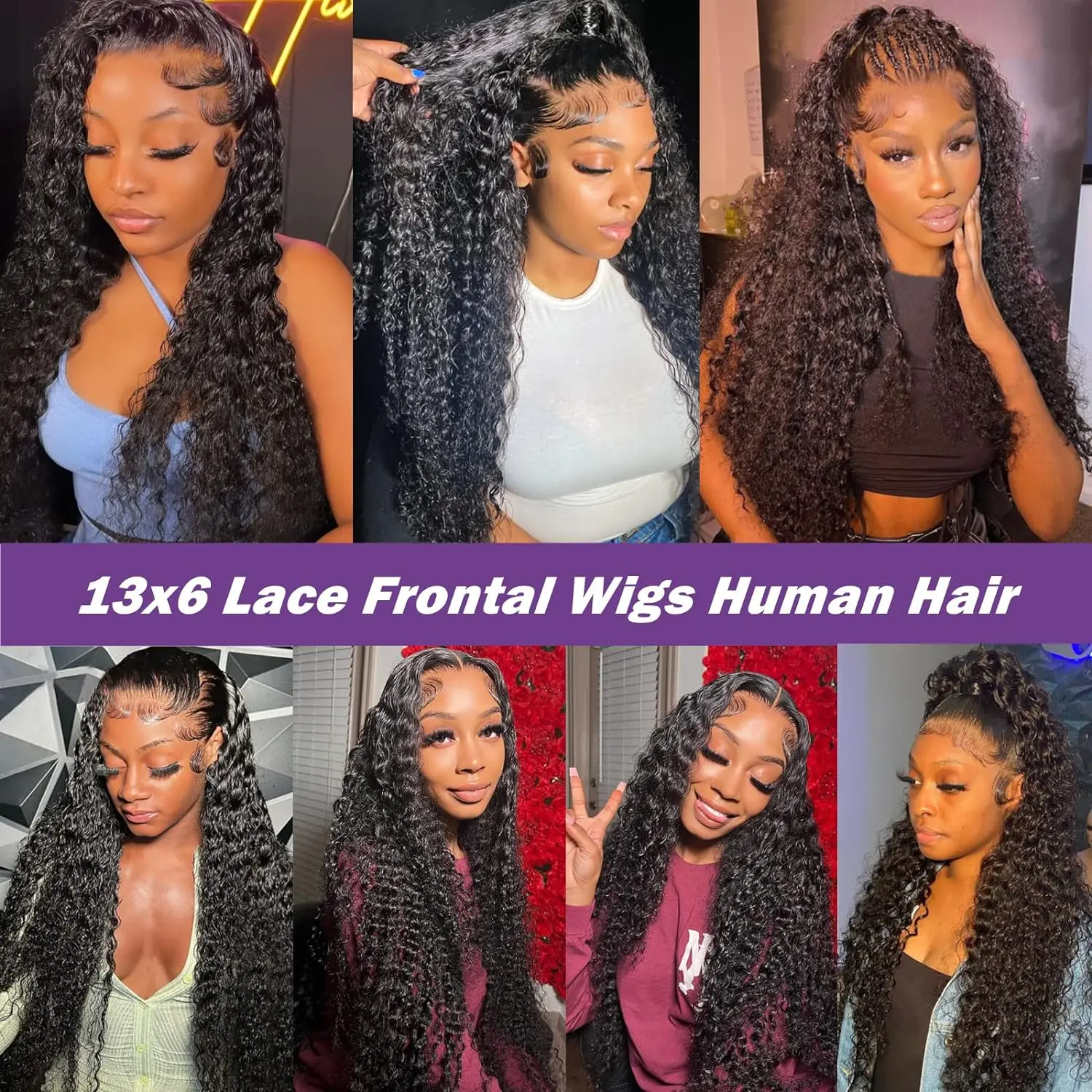 200 Density Frontal Lace Wigs Human Hair Curly Wigs For women Deep Wave 13x6 Hd Lace Frontal Wig 13x4 Water Wave Lace Front Wig