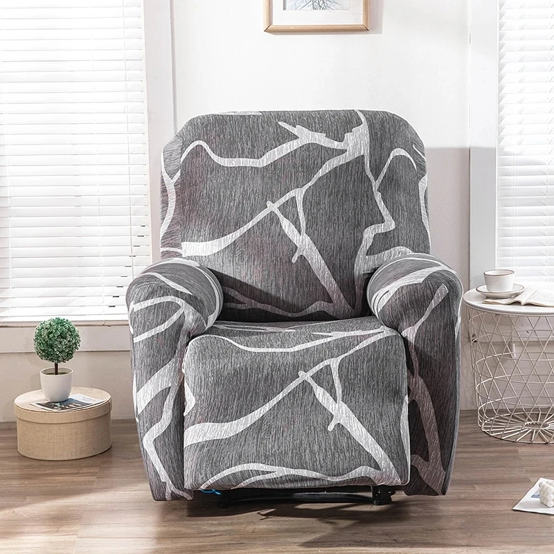 1/2/3-Seater Prints Recliner Chair Cover Spandex Stretch Floral Lazy Boy Armchair Cover Elastic Sofa Slipcovers for Living Room