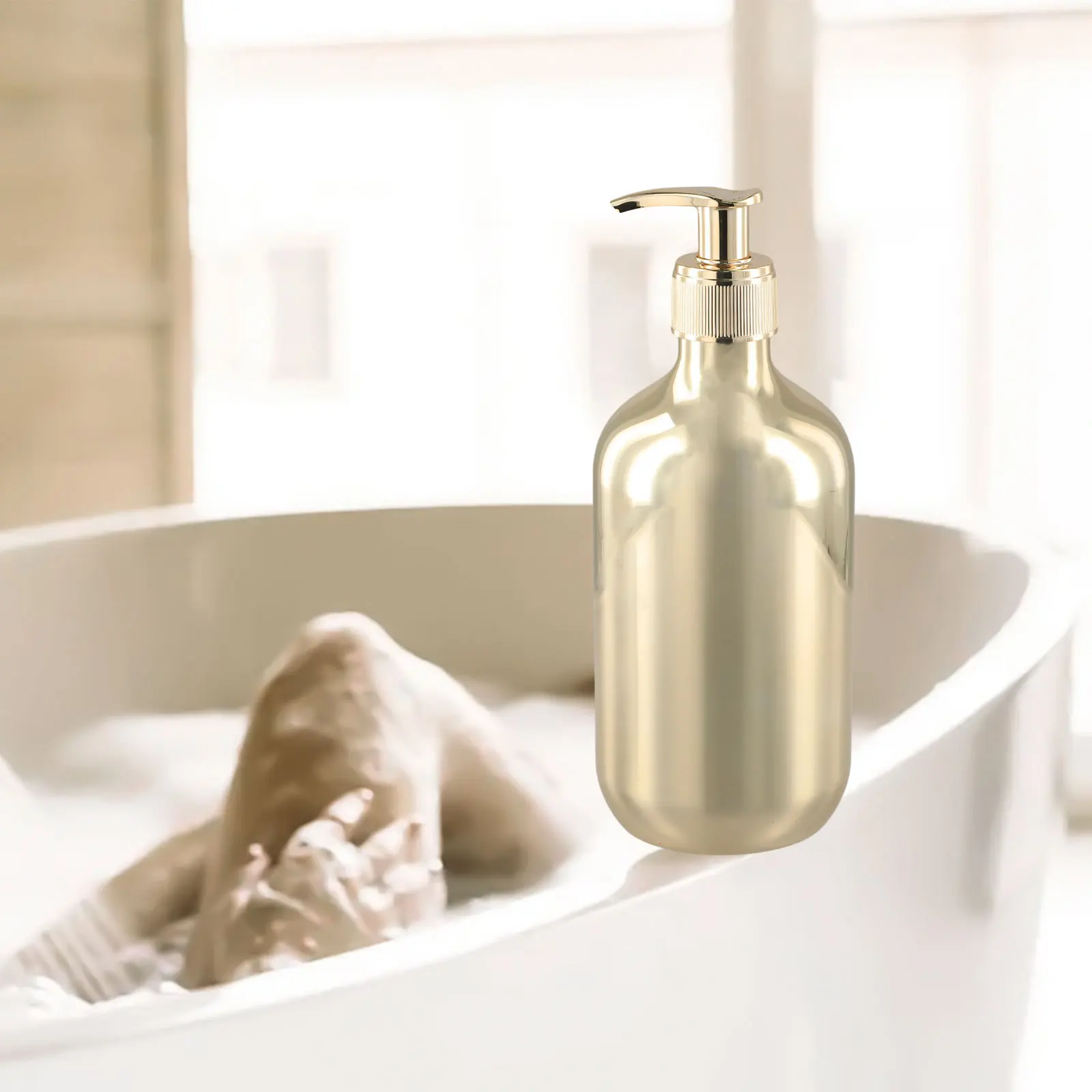 300ml and 500ml PET Shampoo Bottle with Push Lotion Dispenser Large Capacity Leak Proof Soap Container for Travel and Daily Use