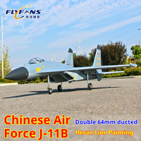 FLYFANS Model Double 64mm Ducted New SU 27 J-11B Model Aircraft Fixed Wing Combat Aircraft With Cnc Shock-Absorbing Landing Gear