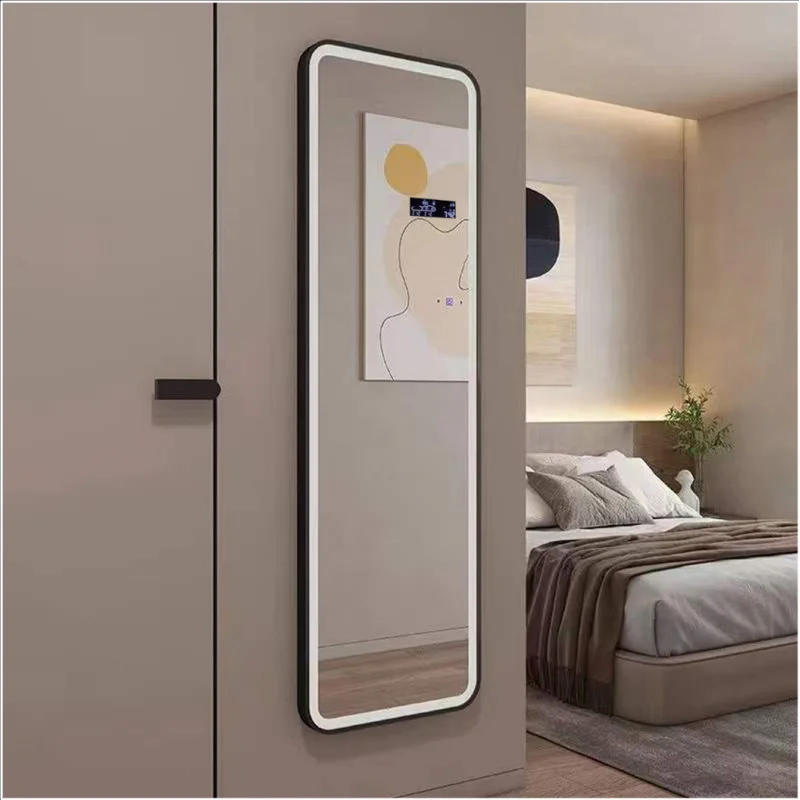 custom.YUSON YS57141E LED Full Body Length Weather Display Floor Standing Aluminium Framed Dressing Mirror LED Mirror