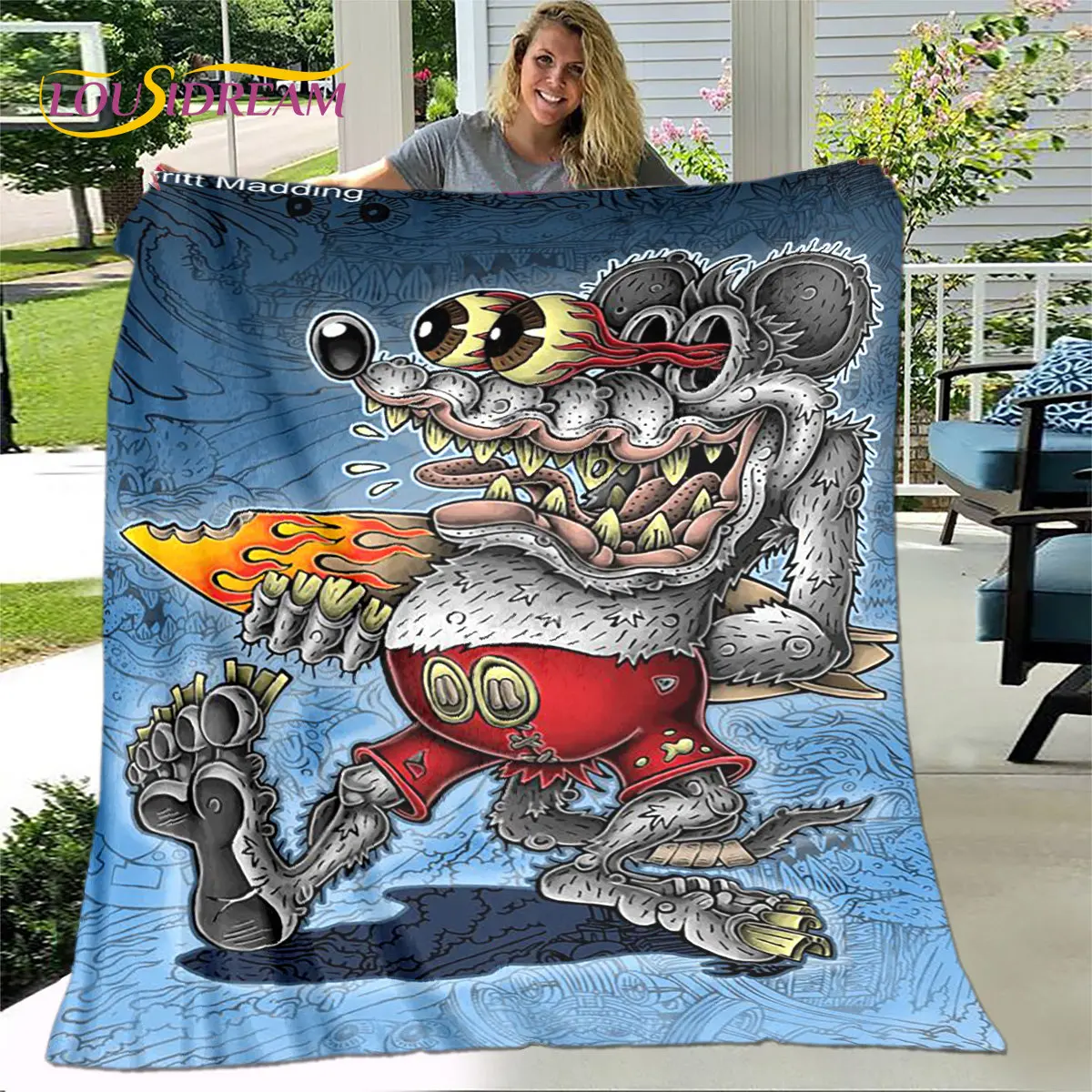 مضحك الفئران Fink الكرتون لينة أفخم بطانية ، الفانيلا بطانية رمي بطانية لغرفة المعيشة غرفة نوم السرير أريكة غطاء نزهة Bettdecke