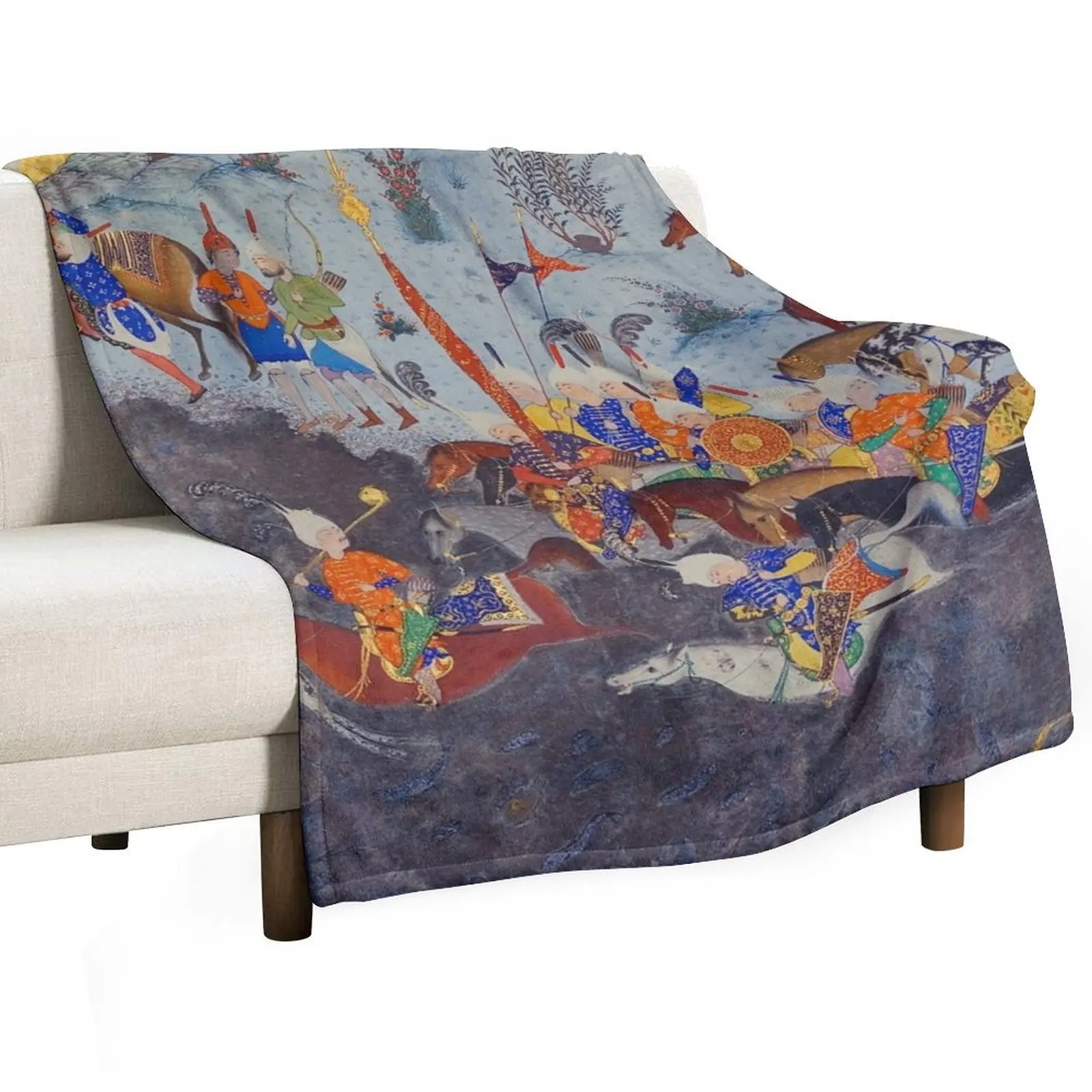 The Story of Fereydoun Crossing the Tigris Throw Blanket Warm decorative Soft Travel Fashion Sofas Custom Blankets