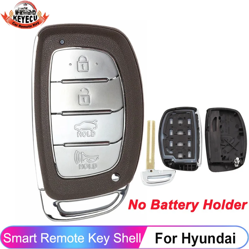 KEYECU 4 Button Smart Remote Key Shell Case For Hyundai ix25 ix35 Sonata Tucson 2014 2015 2016 2017 2018 No Battery Holder Fob