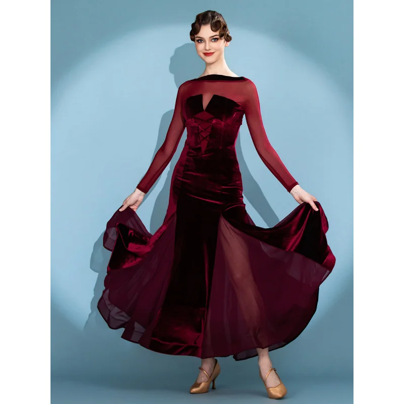

Modern Dance Dress Women Velvet 2634 Three Colors Upgraded Ballroom Dancing Outfit