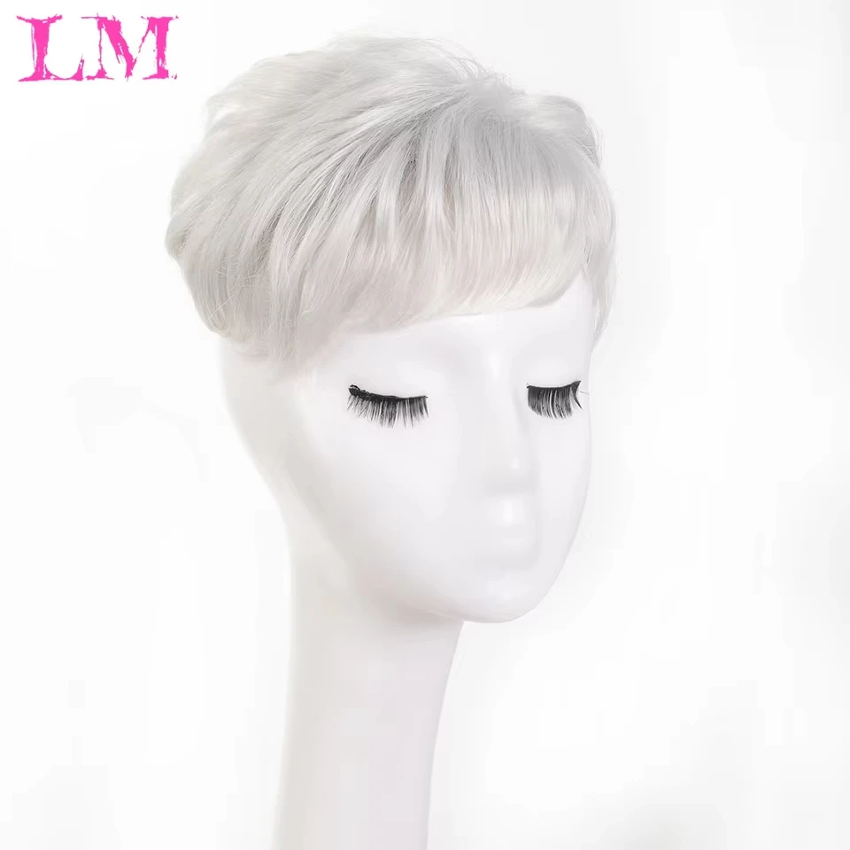 LM Hair Toppers Blonde Brown Ombre Hair Topper HairPieces for Women Density Silk Base 3Clip in Toppers