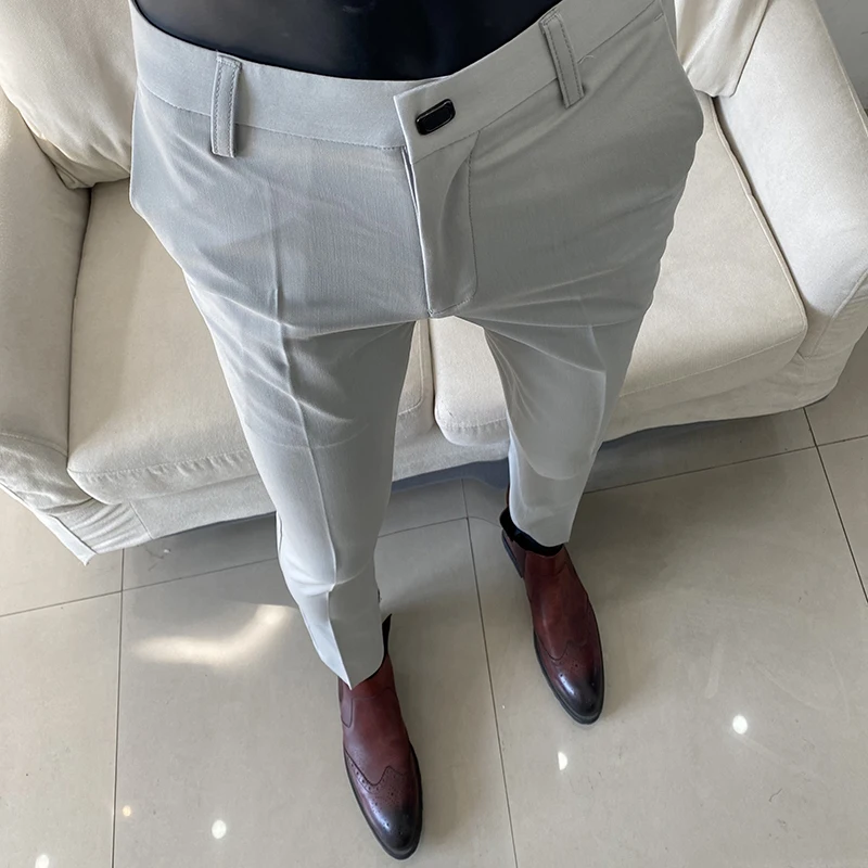 Summer Light Thin Men's Suit Pants 2026 New High Quality Men Formal Business Office Social Solid Color Slim Fit Casual Trousers