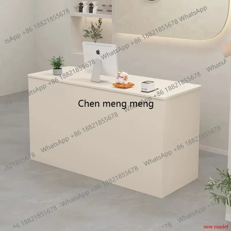 Small Nakajima front desk checkout page rounded corner bar reception desk, commercial   H182