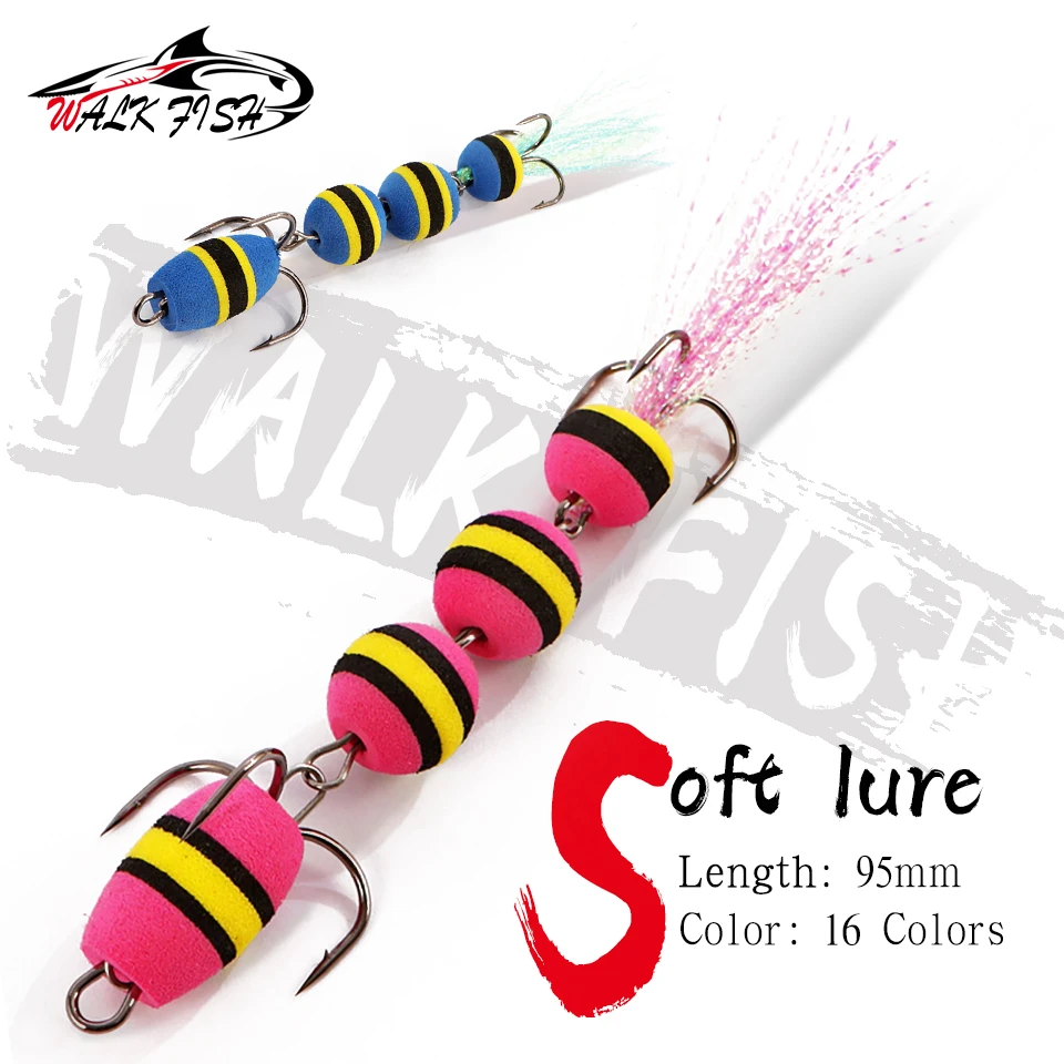WALK FISH New 9.5cm EVA Carp Soft Fishing Bait Swim Bait High Density Foam Lure Multicolor Bass Trout Artificial Lure Wobbler
