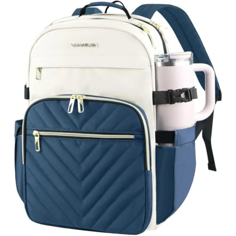 

Laptop Backpack for Women with Giant Tumbler Holder Pocket School College Book Bag Nurse Teacher Backpack Waterproof Work Trave