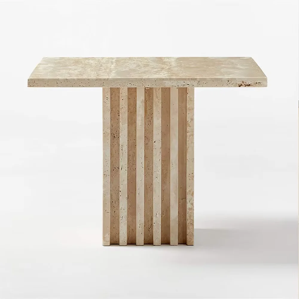 # # Luxury Travertine & White Onyx Coffee Table Set Insert Stone Living Room Furniture Decor Design Modern Minimalist Style