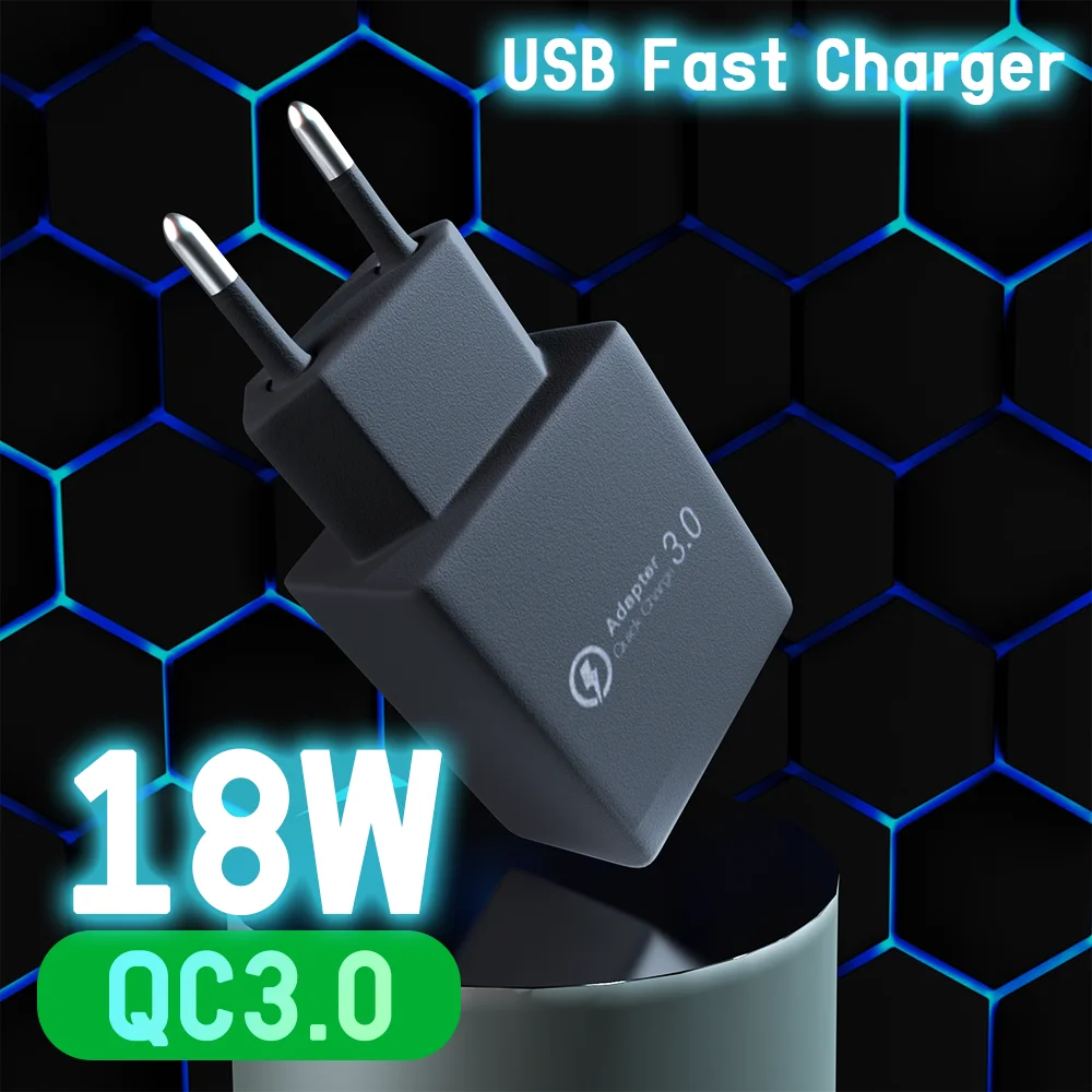 USB Quick Charger QC 3.0 18W For Iphone 12 13 Ipad Samsung S8 XiaoMi Huawei LG Smartphone Accessories Adapter