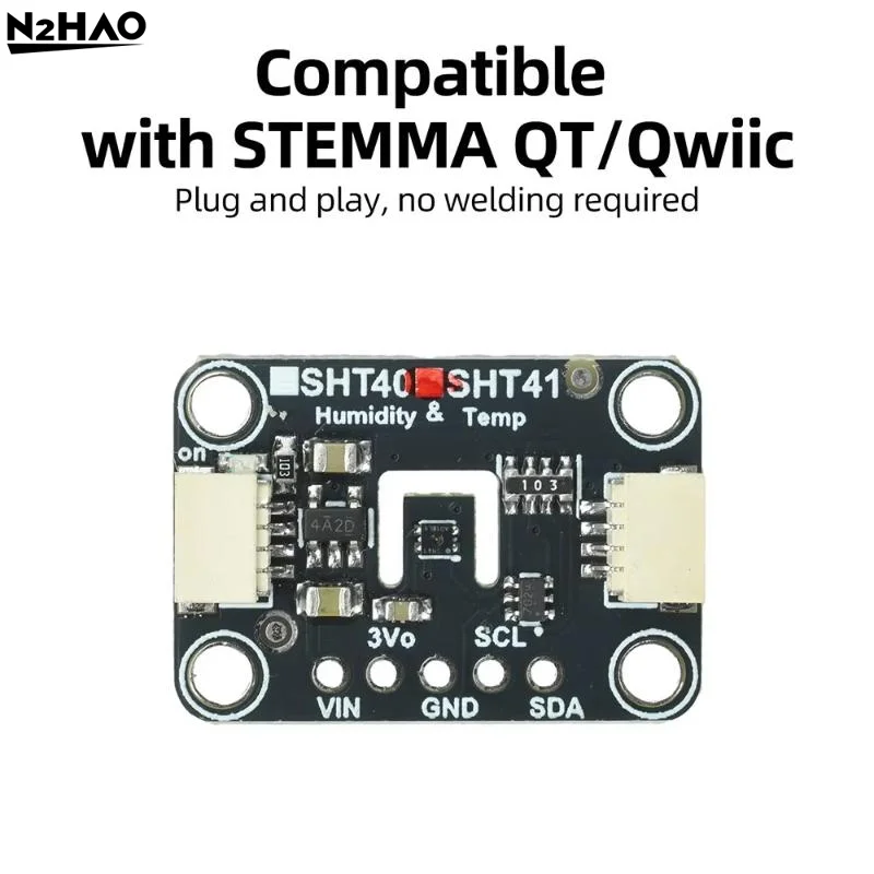SHT41 SHT45 Temperature And Humidity Sensor Breakout Digital Output Sensor Module IIC I2C Interface 3.3V 5V