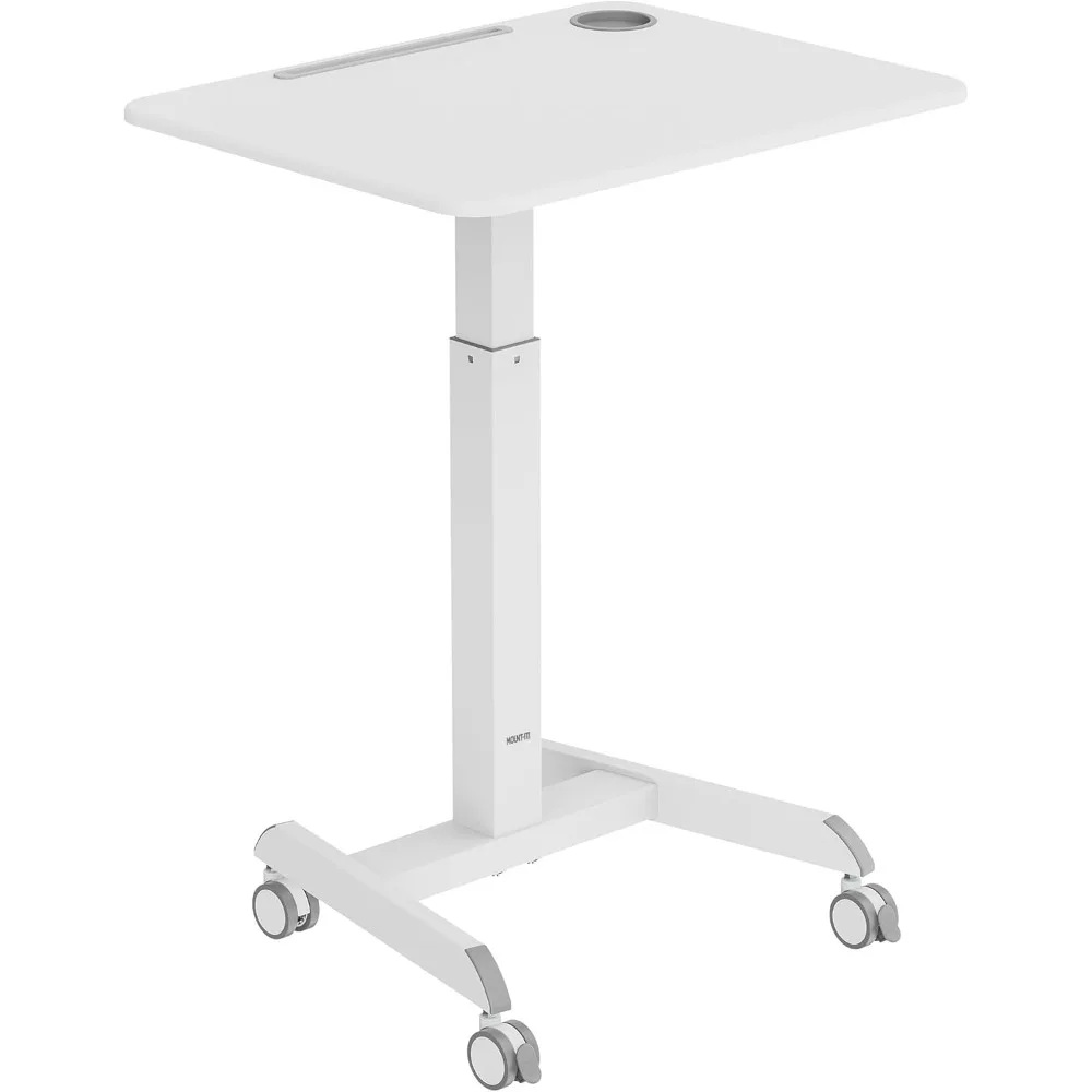 

Mount-It! Стол на колесиках для ноутбука с регулируемой высотой и столешницей 28,5 x 22 дюйма, эргономичная рабочая станция с подставкой для сидения на колесах Portab