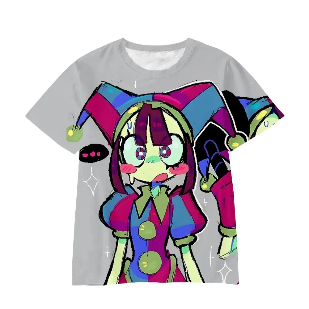 Anime The Amazing Digital Circus Pomni 3D Print T-Shirt Men Women Short Sleeve T Shirts Oversized Harajuku Tees Top Kid Clothing