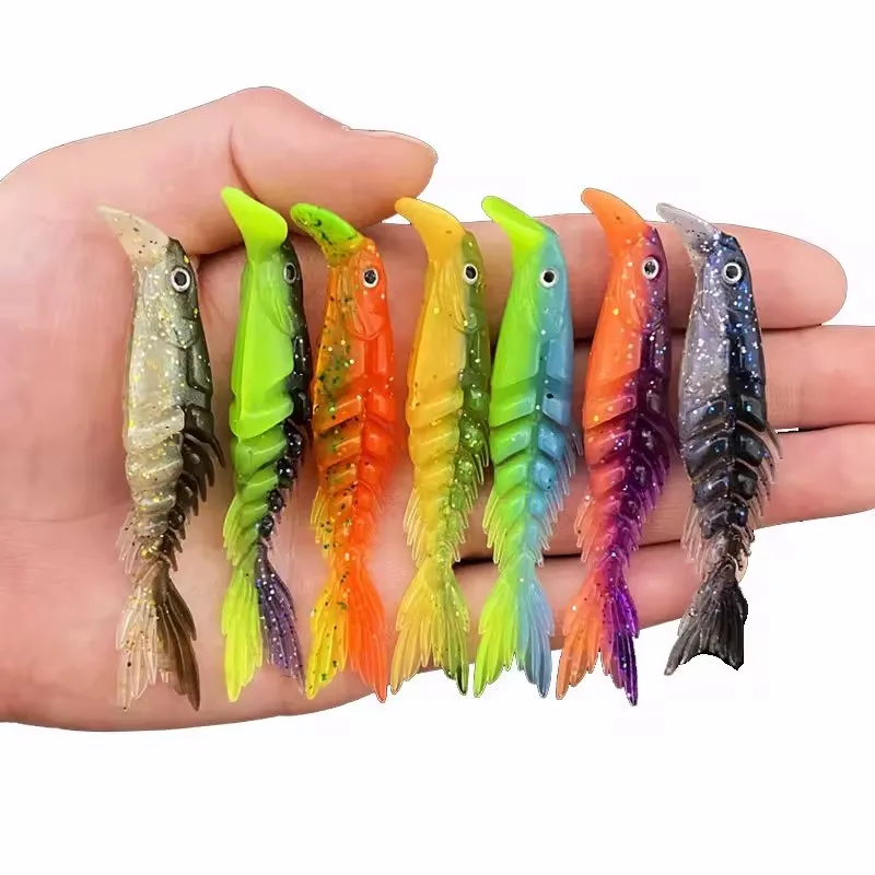 WEIHE 8cm/10cm/13cm/15cm 7colors artificial pvc fishing bait soft fishing lure minnow shape swimbait for casting